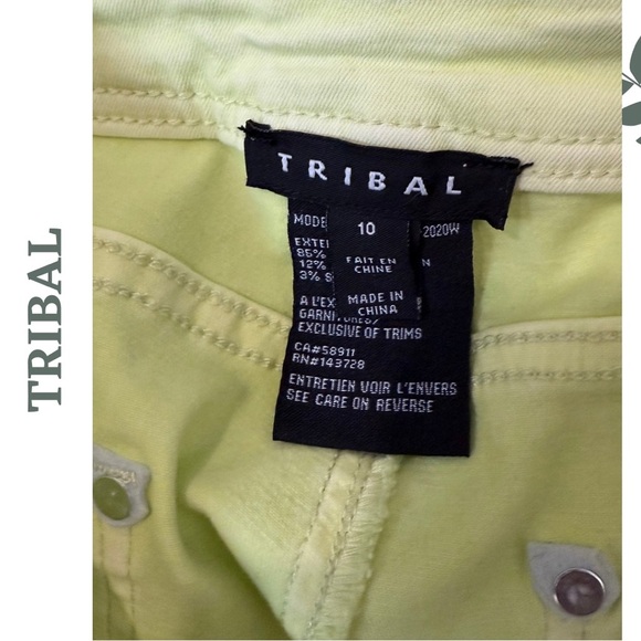 Tribal Denim Bermuda Shorts | Wild Lime| Stretch Comfort | Size 14 - Picture 5 of 7
